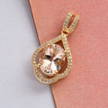Marropino Morganite and Natural White Zircon Pendant in Vermeil Yellow Gold Over Sterling Silver 2.50 ctw - Sticky add to cart bar