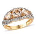 Marropino Morganite, Natural White Zircon Ring in Platinum Over Sterling Silver (Size 9.0) 1.90 ctw - Sticky add to cart bar