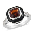 Web-Ex Doorbuster Brazilian Cherry Citrine and Natural White Zircon Enameled Ring in Platinum Over Sterling Silver 1.85 ctw - Sticky add to cart bar
