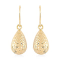 14K Yellow Gold Diamond-Cut Dangle Earrings - Sticky add to cart bar