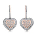 Ankur Treasure Chest 14K Rose and White Gold Natural Pink and White Diamond SI1 Dangle Heart Earrings 6.20 Grams 1.25 ctw - Sticky add to cart bar