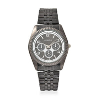 STRADA Japanese Movement Watch with Black Silvertone Strap (34.80mm) (6.50-7.50 Inches)