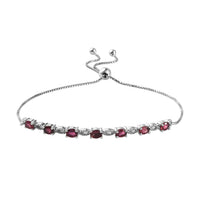 Premium Ouro Fino Rubellite Bolo Bracelet in Platinum Over Sterling Silver 1.25 ctw