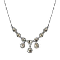 AAA Turkizite and White Zircon Necklace 18 Inches in Platinum Over Sterling Silver 4.50 ctw