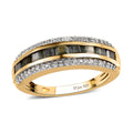 Narsipatnam Alexandrite and Natural White Zircon Half Eternity Band Ring in Vermeil Yellow Gold Over Sterling Silver 1.15 ctw - Sticky add to cart bar