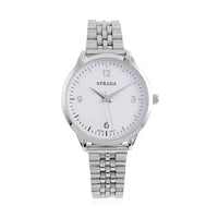 Strada Japanese Movement White Dial Watch in Stainless Steel (36mm) (6.50-7.50Inches)