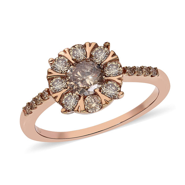 10K Rose Gold Natural Champagne Diamond G-H I3 Ring 2.50 Grams 1.00 ctw - Product card gallery slide 1 (10176886899001)