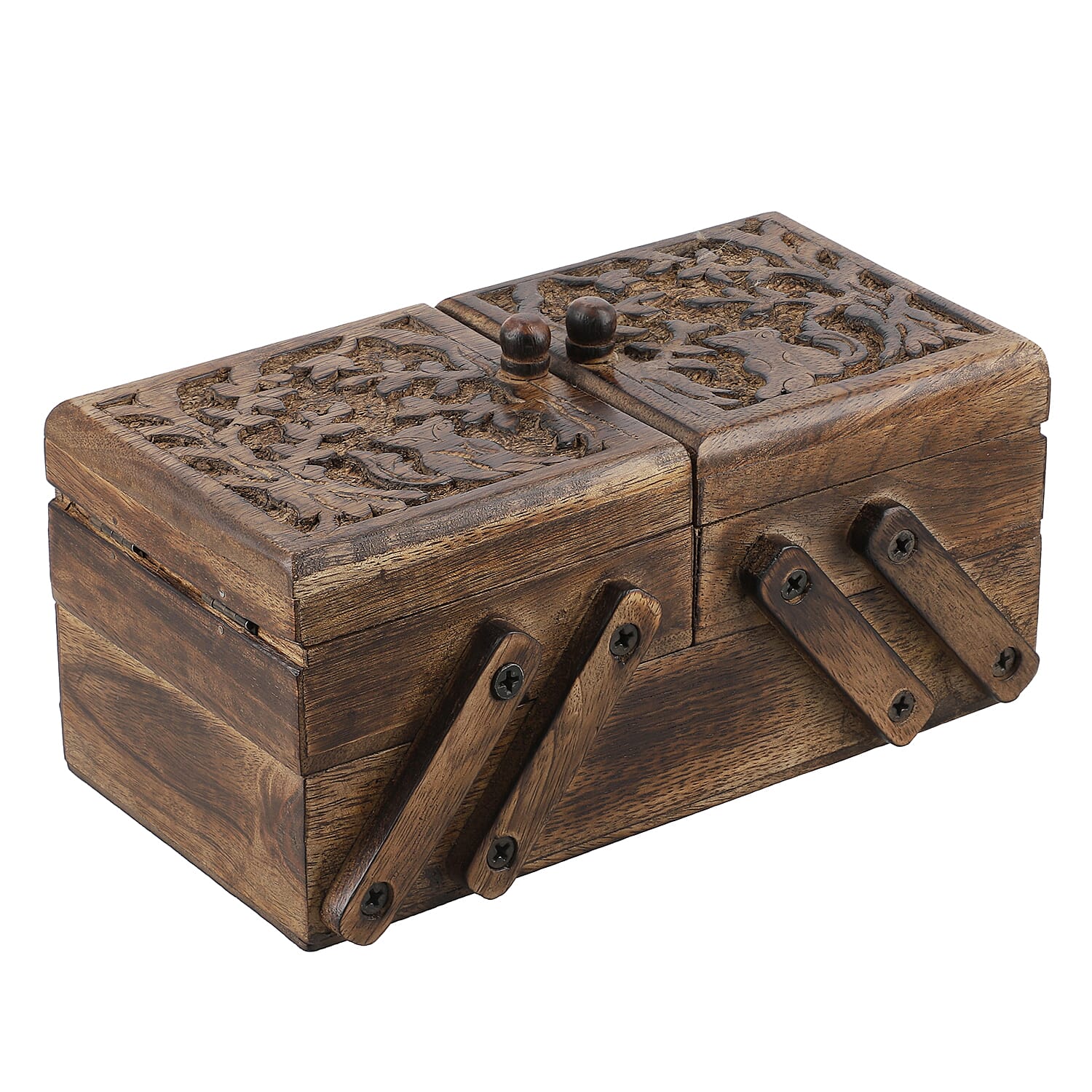 3 in 1 Box with Elephant Carving