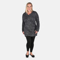 TAMSY Black Metallic Textured Sweater - L - Sticky add to cart bar