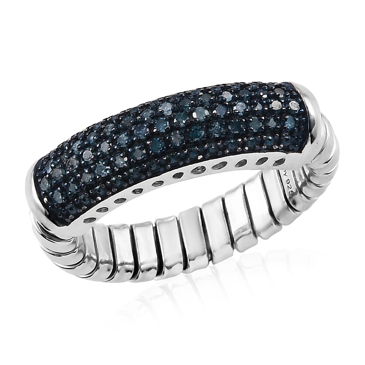 Diamond Fancy Ring in Platinum Over Sterling Silver 0.25 ctw