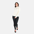 TAMSY Beige Ribbed Knit Sweater - L - Sticky add to cart bar