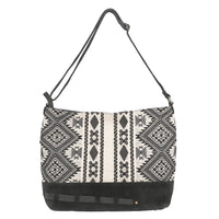 "100% Genuine Leather Bohemian Shoulder Bag SIZE: 19(L)x13(H)X5(W) inches COLOR: Black"