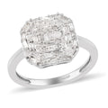 Diamond Cluster Ring in Platinum Over Sterling Silver 0.50 ctw 5 out of 5 Customer Rating - Sticky add to cart bar