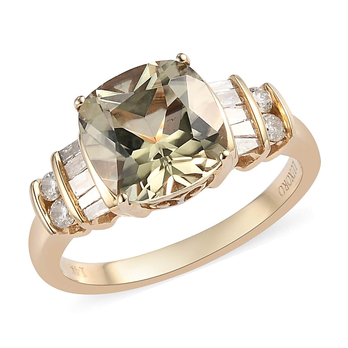 LUXORO 14K Yellow Gold Premium Turkizite and Diamond G-H I2 Ring 3.50 Grams 3.75 ctw