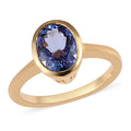 Tanzanite Solitaire Ring in Vermeil Yellow Gold Over Sterling Silver 2.10 ctw - Sticky add to cart bar