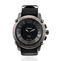STRADA Japanese Movement Watch with Black Nylon Strap