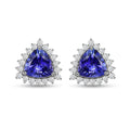 Rhapsody 950 Platinum AAAA Tanzanite and E-F VS Diamond Halo Earrings 3.75 Grams 2.90 ctw - Sticky add to cart bar