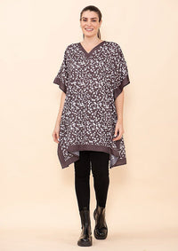 TAMSY Black 100% Polyester Short Kaftan - One Size Fits Most