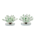 Set of 2 Green Crystal Lotus Flower with Rotary Base - Sticky add to cart bar