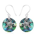 Abalone Shell Turtle Earrings in Sterling Silver - Sticky add to cart bar