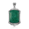 Freshened Malachite Solitaire Pendant in Platinum Over Copper with Magnet 21.20 ctw - Sticky add to cart bar