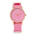 Strada Japanese Movement Watch with Pink Nylon Strap (35.56 mm) (5.5-7.25 Inches) - Sticky add to cart bar