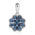 Doorbuster Blue Diamond Pendant in Platinum Over Sterling Silver 0.25 ctw - Sticky add to cart bar
