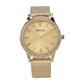 Strada White Austrian Crystal Japanese Movement Watch in Goldtone with Stainless Steel Mesh Belt Strap (36.06 mm) (6.50-7.50 Inches) - Sticky add to cart bar