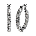 TLV White Crystal Hoop Earrings in Stainless Steel 5.60 ctw - Sticky add to cart bar