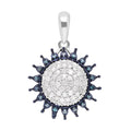 Doorbuster Diamond and Blue Diamond Cocktail Pendant in Platinum Over Sterling Silver 0.50 ctw - Sticky add to cart bar