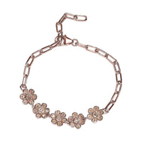 Uncut Natural Pink Diamond Paper Clip Chain Bracelet in Vermeil Rose Gold Over Sterling Silver (7.25 In) 0.30 ctw