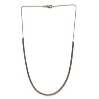Natural Champagne Diamond Tennis Necklace 20 Inches in Vermeil Rose Gold Over Sterling Silver 4.85 ctw