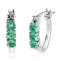 Ethiopian Emerald Hoop Earrings in Platinum Over Sterling Silver 0.65 ctw - Sticky add to cart bar