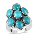 Artisan Crafted Sierra Nevada Turquoise Floral Ring in Sterling Silver 5.65 ctw - Sticky add to cart bar