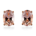 Marropino Morganite Solitaire Stud Earrings in Vermeil Rose Gold Over Sterling Silver 0.90 ctw - Sticky add to cart bar