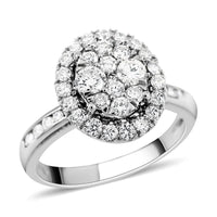 NY Closeout 950 Platinum Diamond Cluster Ring 6.80 Grams 1.10 ctw