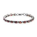 Mozambique Garnet Tennis Bracelet in Stainless Steel (6.50 In) 9.65 ctw - Sticky add to cart bar
