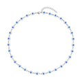 White Enameled Evil Eye Necklace 20-22 Inches in Stainless Steel - Sticky add to cart bar