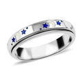 Sterling Silver Moon Star Spinner Band Ring (4.90 g) - Sticky add to cart bar