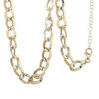 Maestro Gold Collection Italian 18K Yellow Gold Antico Oro Hammered Curb Necklace (18-20 Inches) (9.51 Grams)