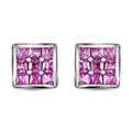 Madagascar Pink Sapphire Stud Earrings in Platinum Plated Sterling Silver,Stud Earrings For Women, Anniversary Gifts For Women 1.00 ctw - Sticky add to cart bar
