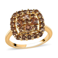 Jenipapo Andalusite Cluster Ring in Vermeil Yellow Gold Over Sterling Silver 1.40 ctw