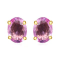 Luxoro 10K Yellow Gold AAA Madagascar Pink Sapphire Solitaire Stud Earrings 2.25 ctw - Sticky add to cart bar
