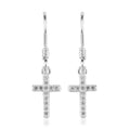 Simulated Diamond Cross Dangle Earrings in Sterling Silver 0.30 ctw - Sticky add to cart bar