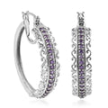 KARIS Simulated Multi Diamond Hoop Earrings in Platinum Bond 2.40 ctw - Sticky add to cart bar