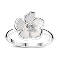 Diamond Accent Floral Ring in Sterling Silver - Sticky add to cart bar