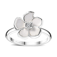Diamond Accent Floral Ring in Sterling Silver