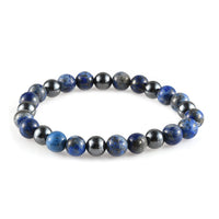 Lapis Lazuli and Hematite Beaded Stretch Bracelet 140.50 ctw