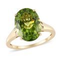 LUXORO 10K Yellow Gold Premium Peridot and Diamond Solitaire Ring 2.40 Grams 6.20 ctw - Sticky add to cart bar