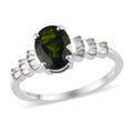 DOORBUSTER Natural Russian Diopside, Diamond (0.15 cts) Ring in Platinum Over Sterling Silver 1.30 ctw - Sticky add to cart bar